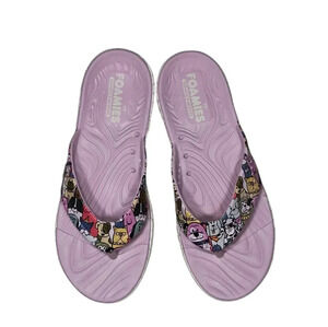 BOBS from Skechers Go Walk Smart Fur-Get-It Foamie Thong Sandals, 6